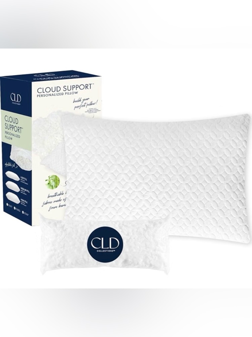 Adjustable Fill Pillow Cross Cut Memory Foam Pillows King Size Pillows, NEW